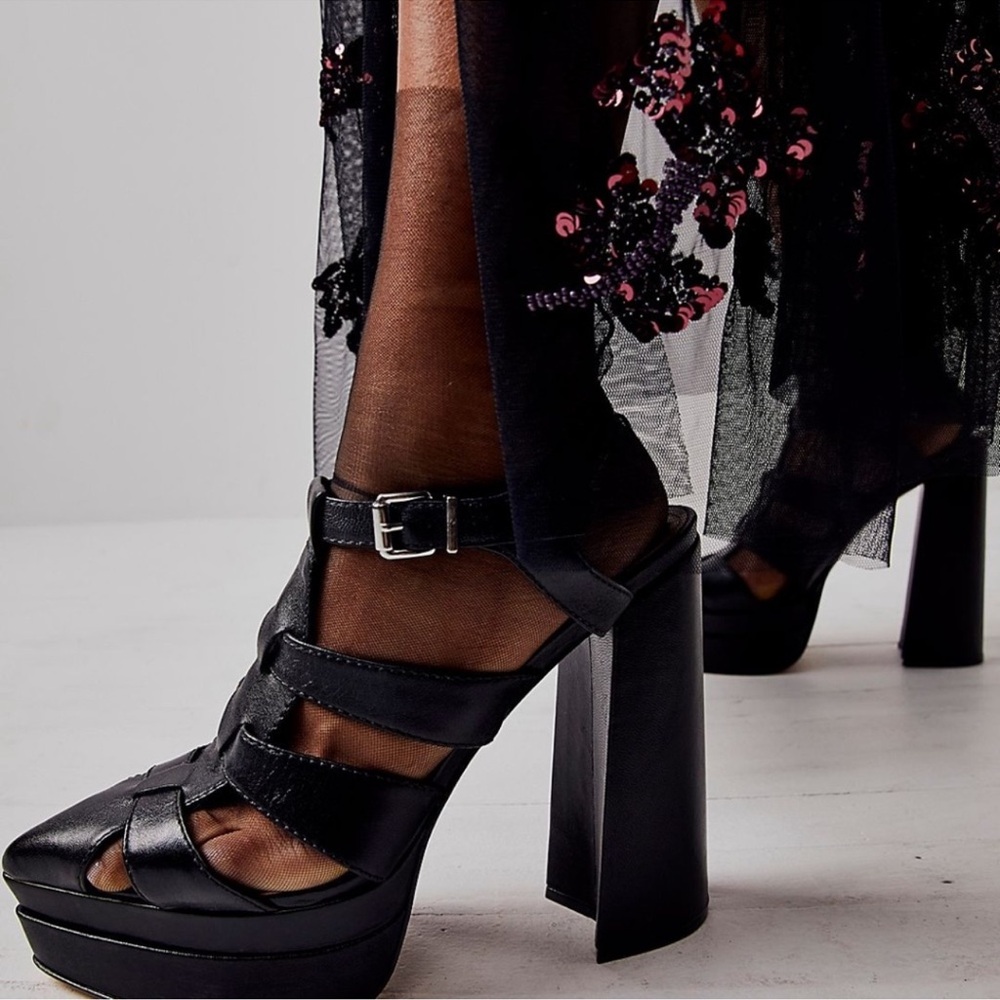 SCHUTZ Black Chunky Platform Sandals - Picture 7 of 7